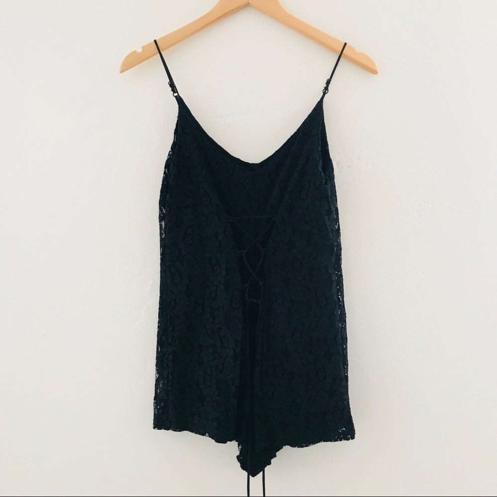 NWT Black Lace Button Up Romper - Picture 4 of 7